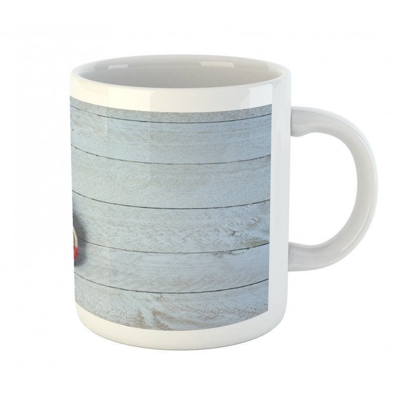 Fishing Net Wood Seashell Mug