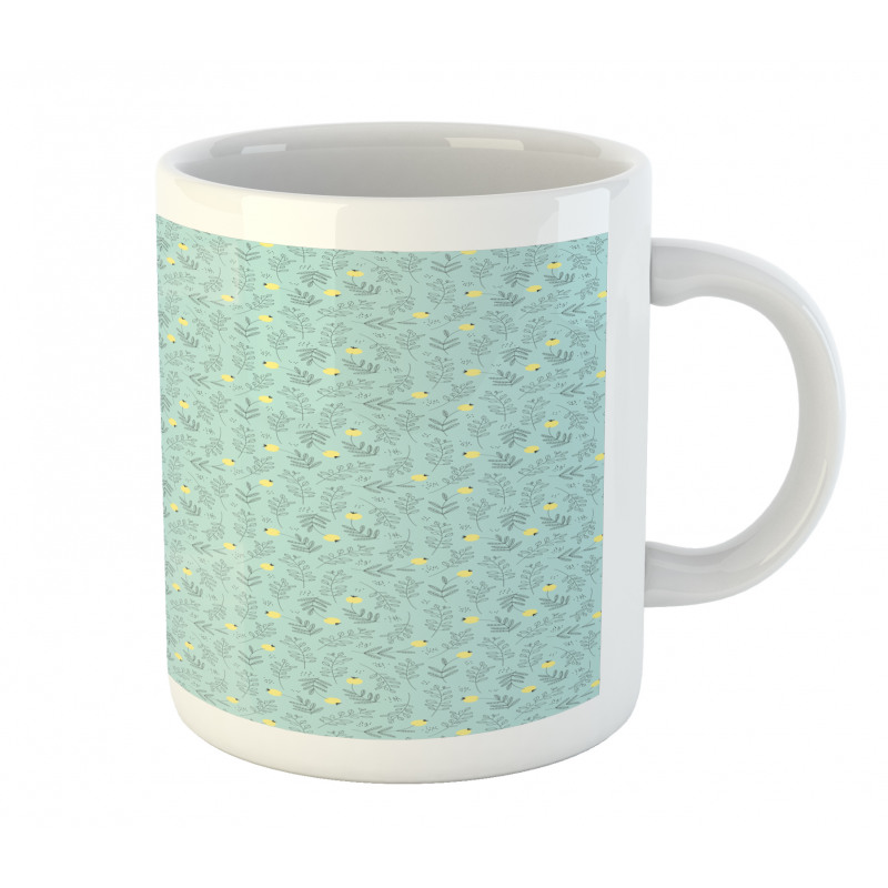 Round Flora with Leaves Mug