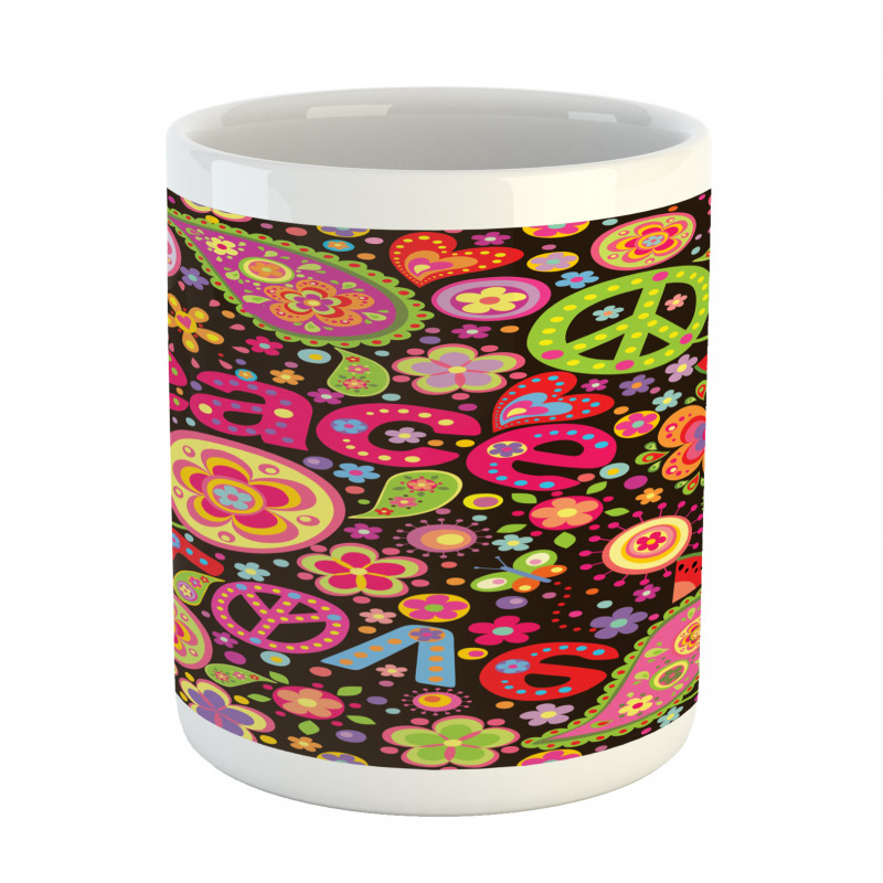 Hippie Paisley Leaves Mug