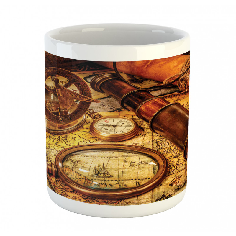 Watch on Old Map Nautical Mug