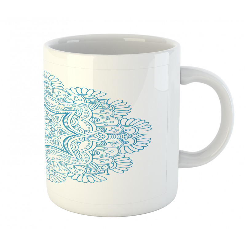 Monotone Floral Round Mug