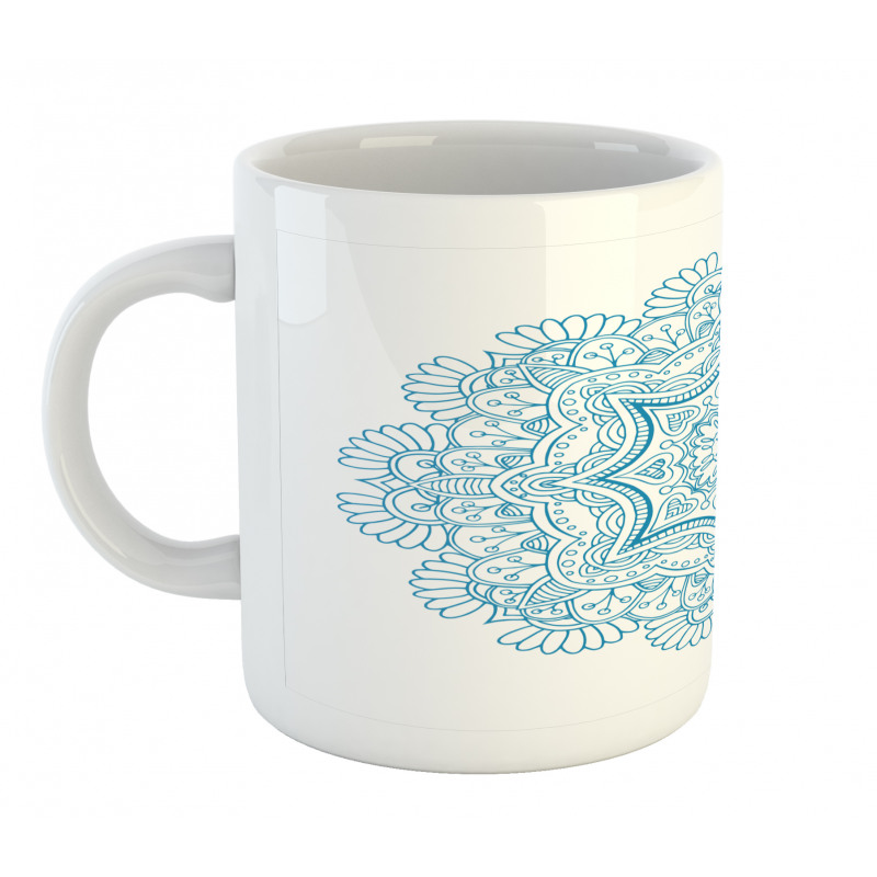 Monotone Floral Round Mug