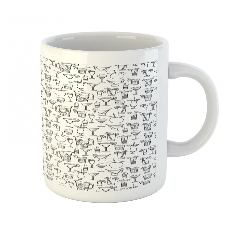 Monochrome Cocktails Mug