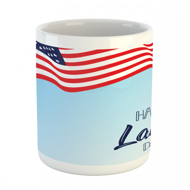 Waving Flag and Wording Mug