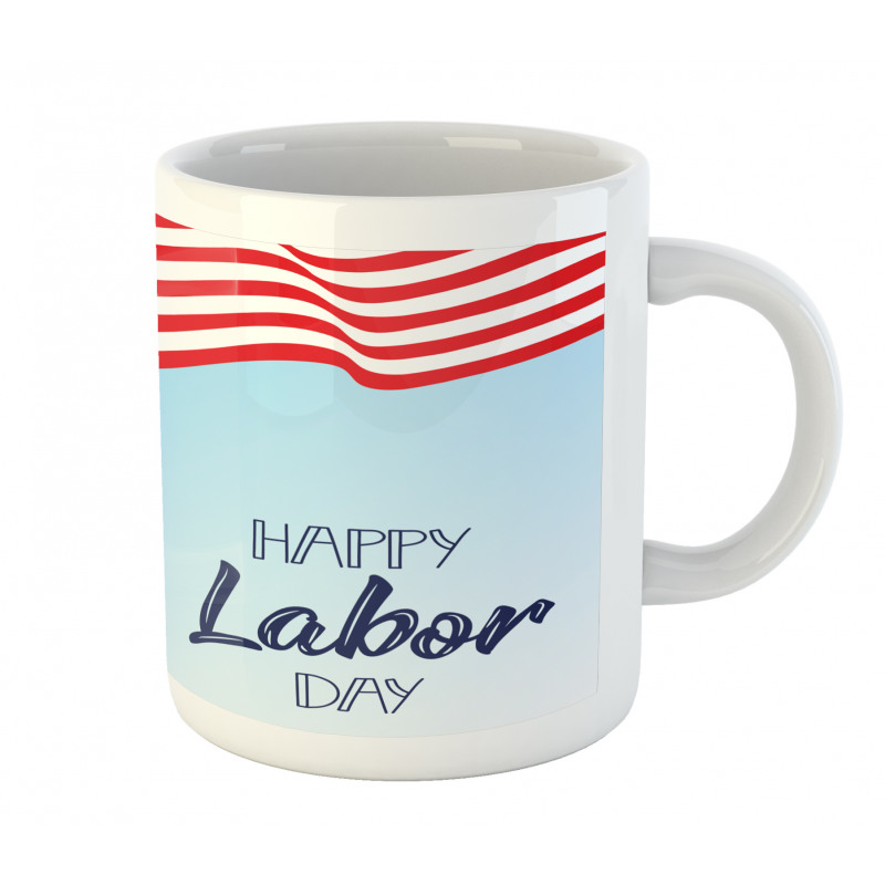 Waving Flag and Wording Mug