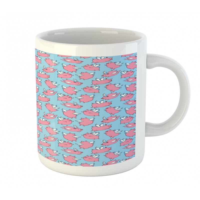 Cartoon Piglets Wings Mug