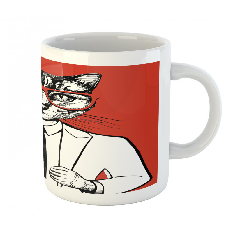 Funny Businessman Cat Suit Mug