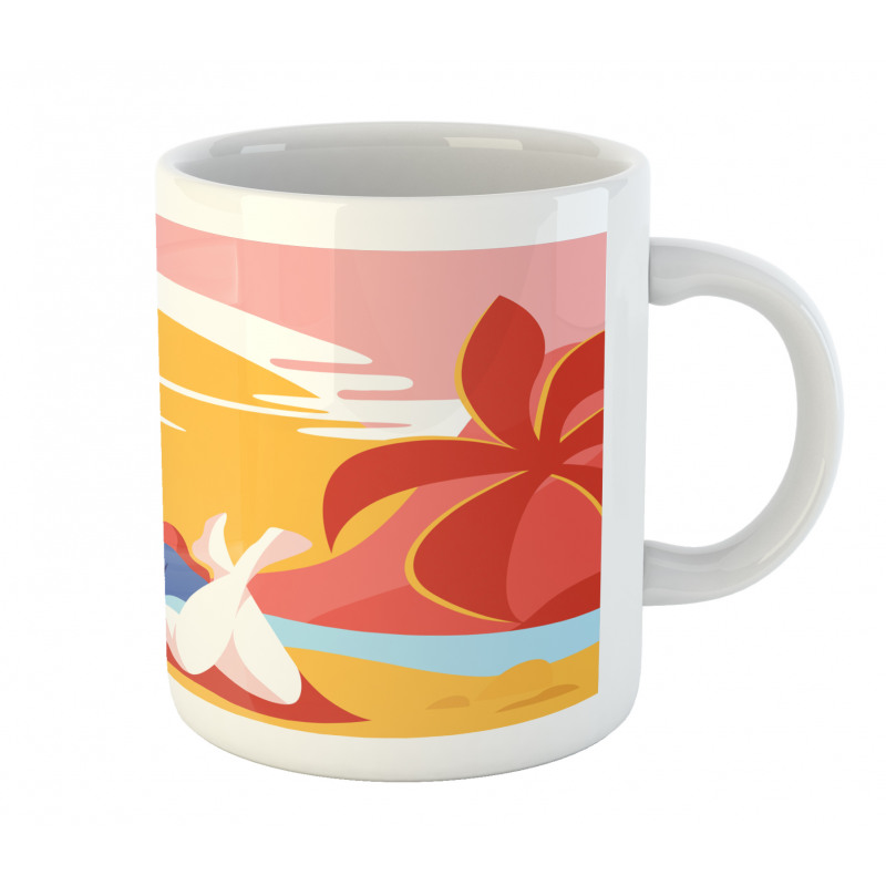 Summer Cartoon Young Couple Mug