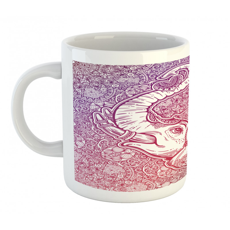 Eastern Elephant Zentangle Mug