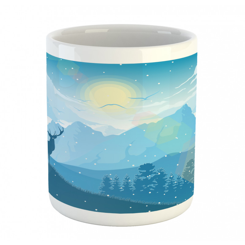 Mountain Fauna Sunrise Mug