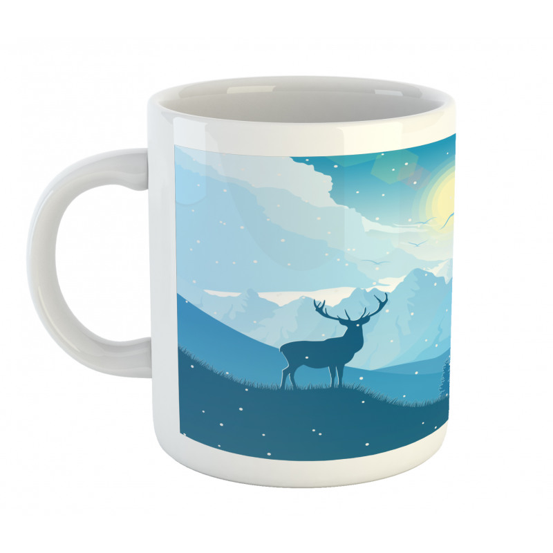 Mountain Fauna Sunrise Mug