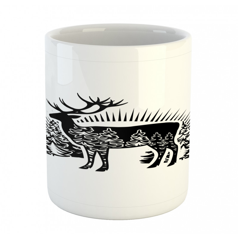 Reindeer Spruce Forest Mug