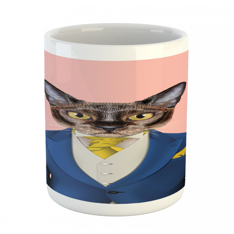 Whimsical Portrait of a Cat Mug