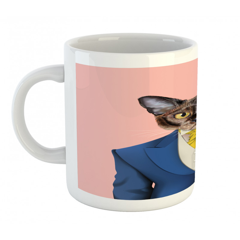 Whimsical Portrait of a Cat Mug