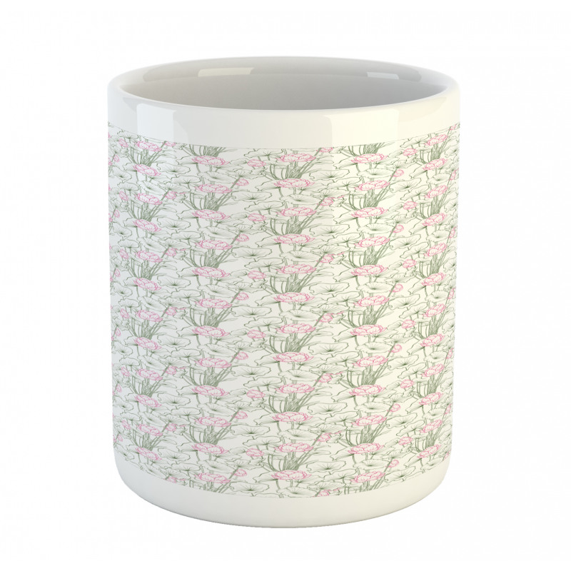 Outline Lotus Flowers Mug