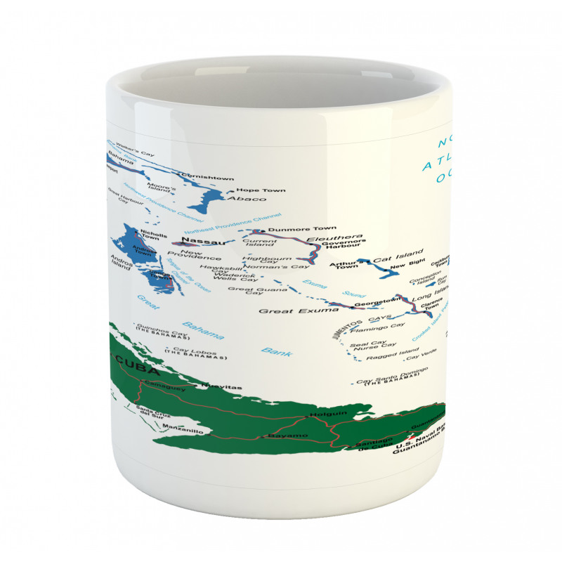 Bahamas Map Beach Ocean Mug