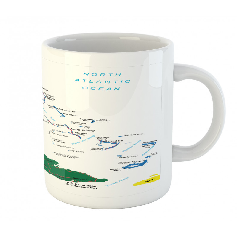 Bahamas Map Beach Ocean Mug