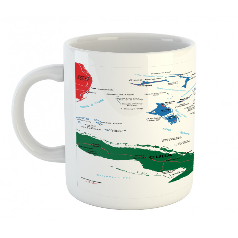 Bahamas Map Beach Ocean Mug