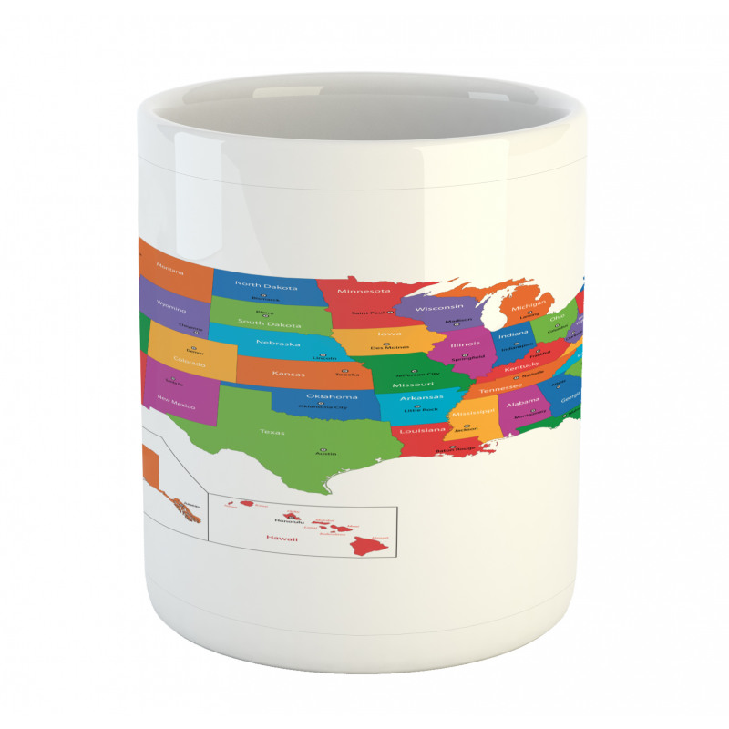 USA Map with States Mug