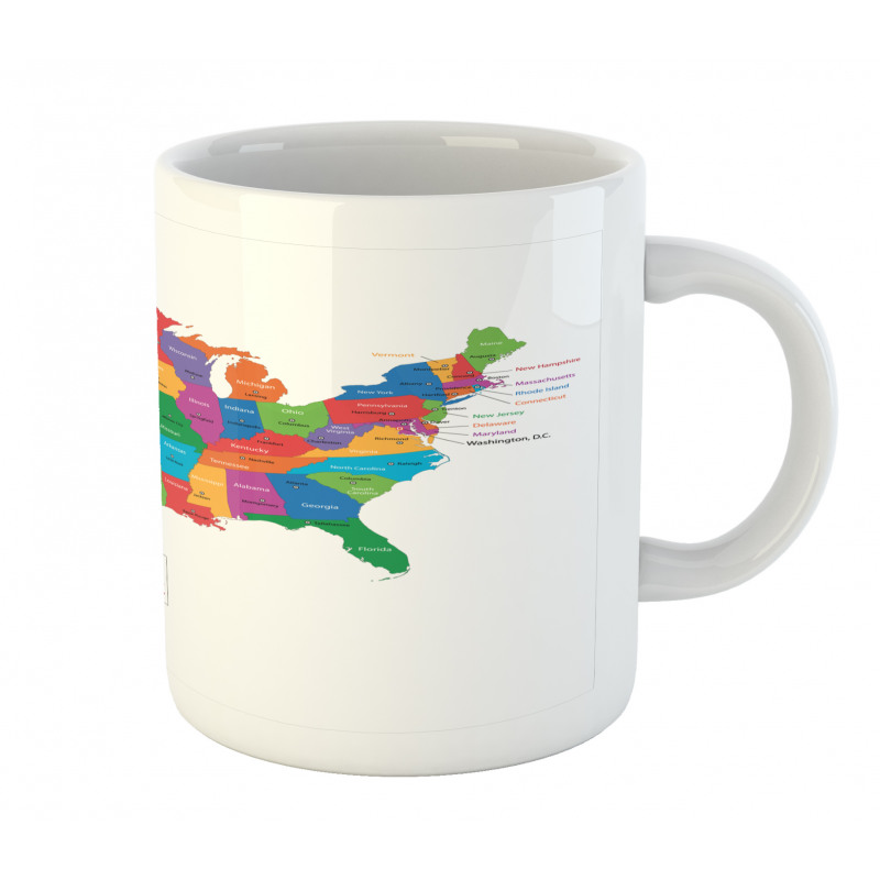 USA Map with States Mug