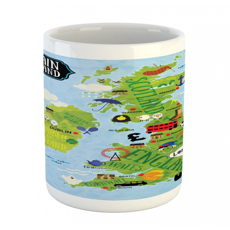 Maps of Britain Ireland Mug