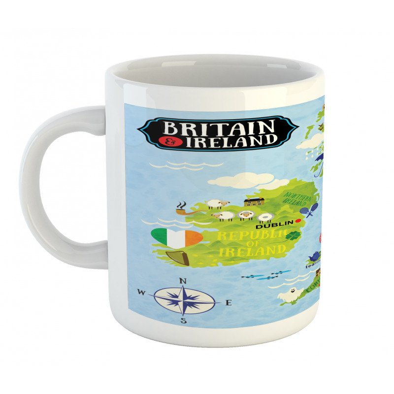 Maps of Britain Ireland Mug