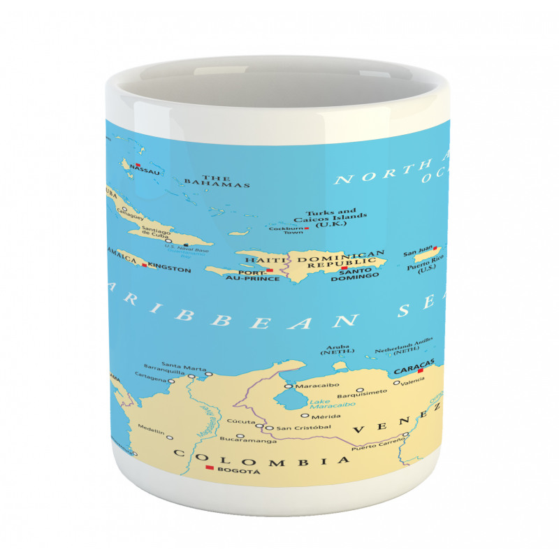 Caribbean Capitals Map Mug