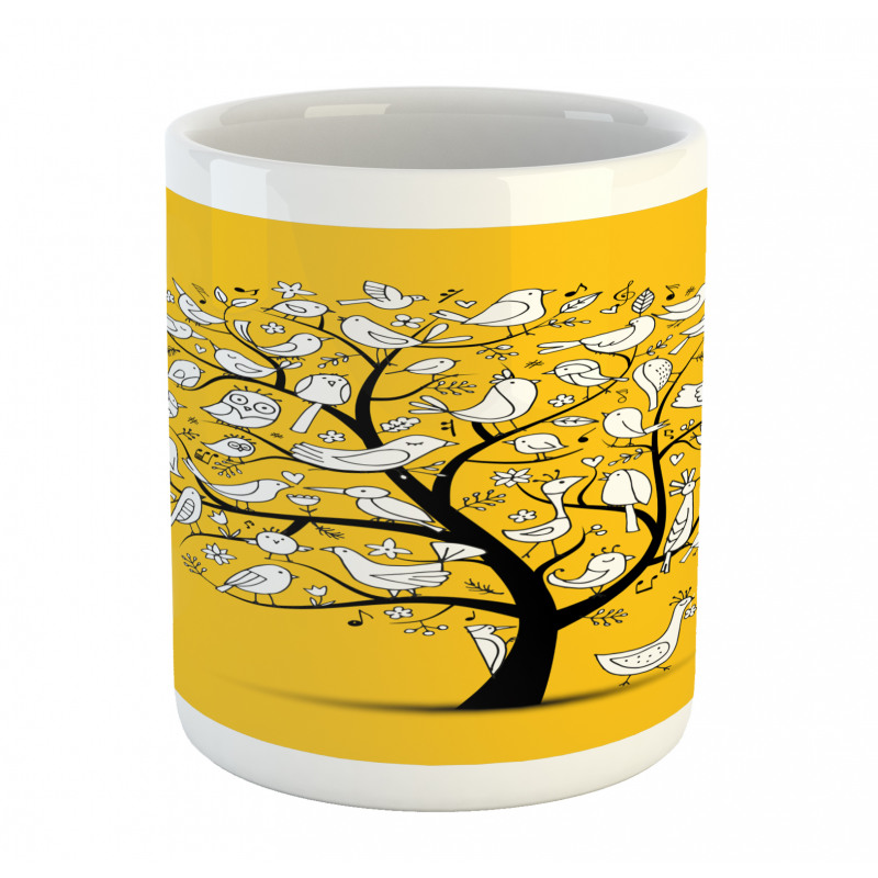 Doodle Birds Branches Mug