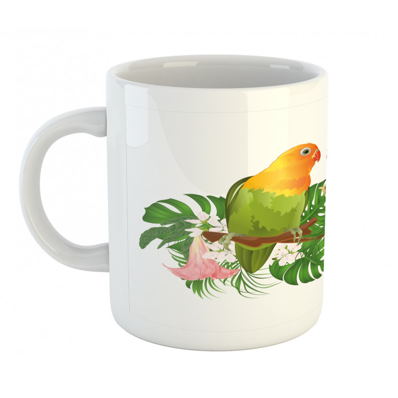 Parrot Botanical Branch Mug