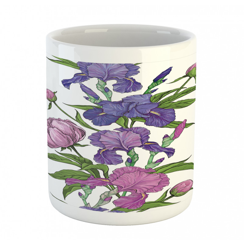 Naive Purple Flower Bouquet Mug