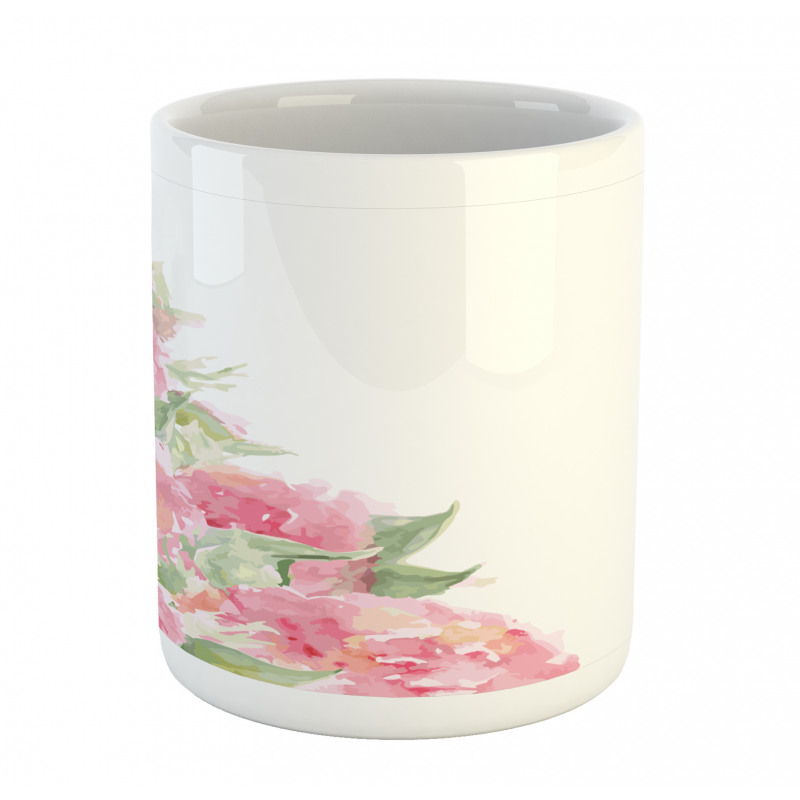 Watercolor Flower Leaves Art Mug