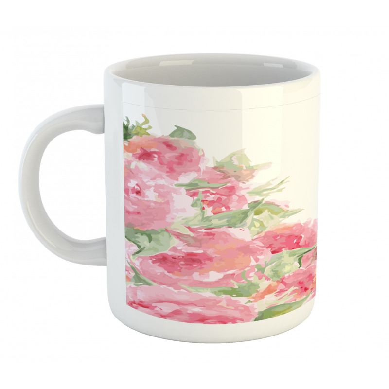 Watercolor Flower Leaves Art Mug