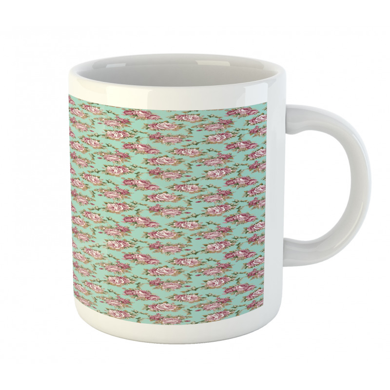 Classical Pastel Tone Floral Mug