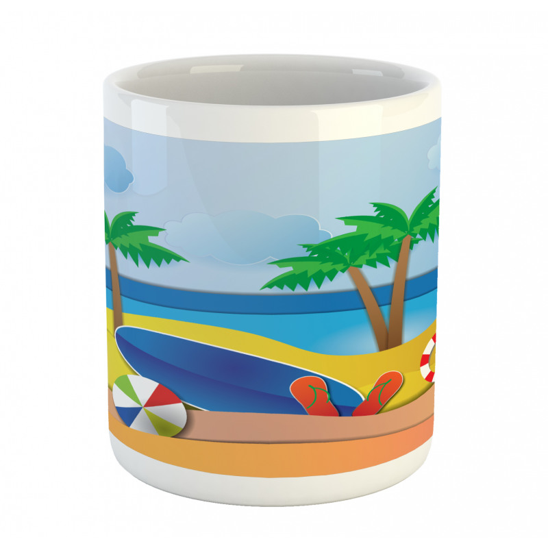 Paper Cut Art Seaside Mug