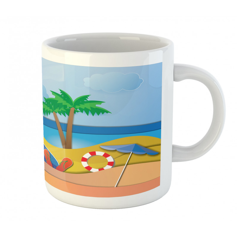 Paper Cut Art Seaside Mug