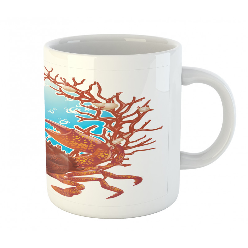 Seashells and Red Coral Mug