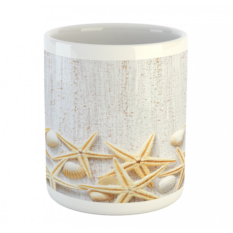 Sea Shells on Timber Mug