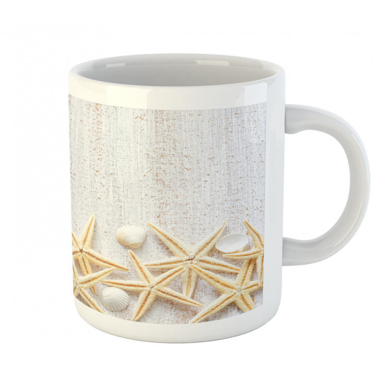 Sea Shells on Timber Mug