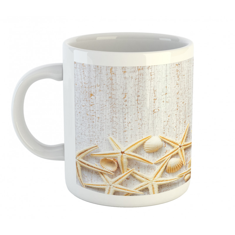 Sea Shells on Timber Mug