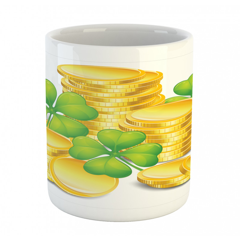 Coins and 4 Leaf Shamrock Mug