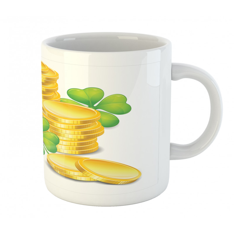 Coins and 4 Leaf Shamrock Mug