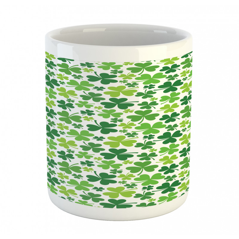 Irregular Shamrocks Pattern Mug