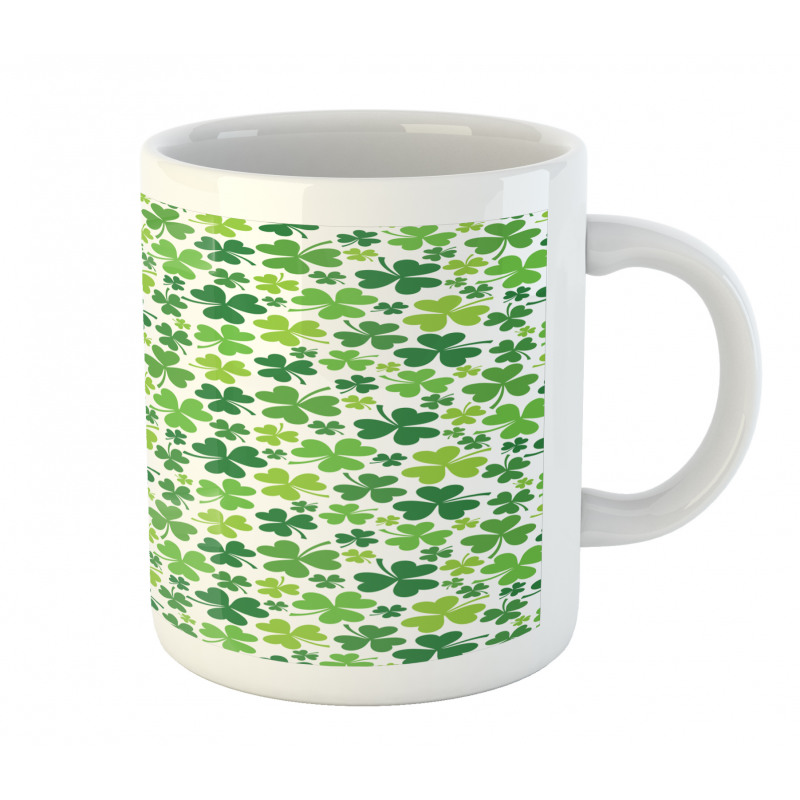 Irregular Shamrocks Pattern Mug