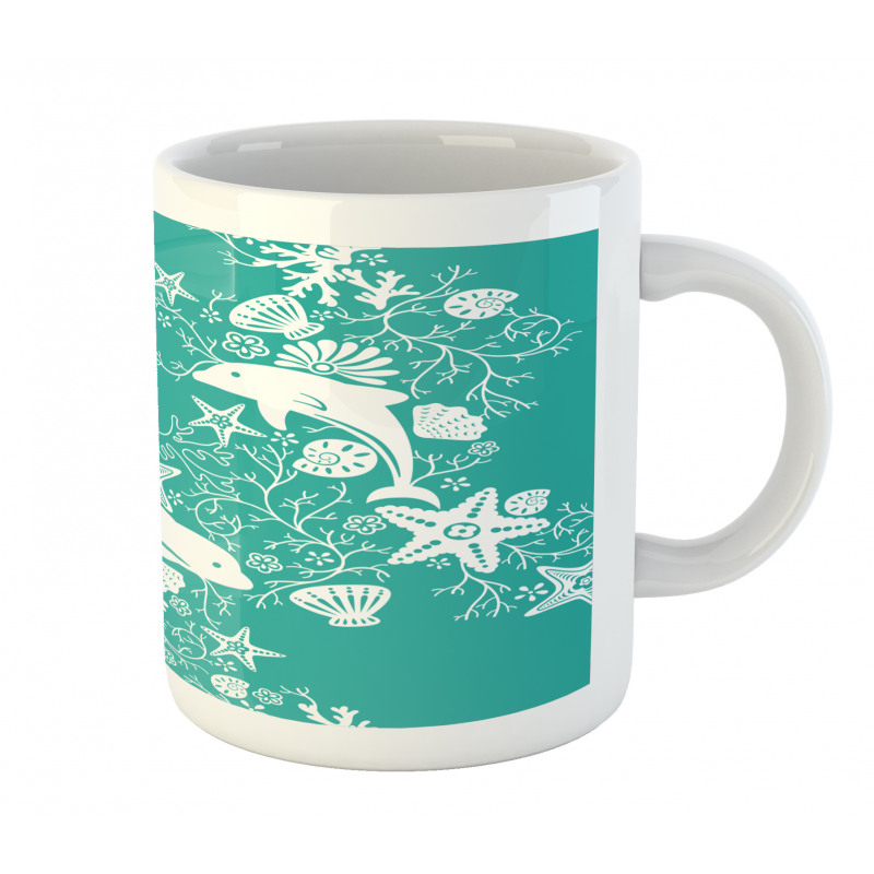 Dolphins and Flowers Mug