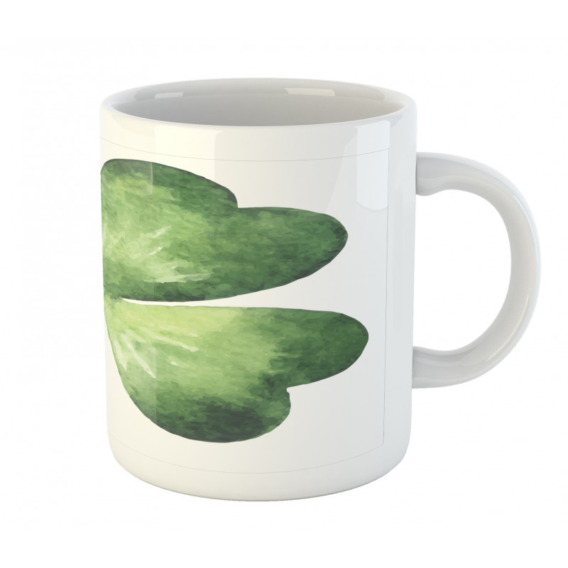 Watercolor Shamrock Leaf Art Mug