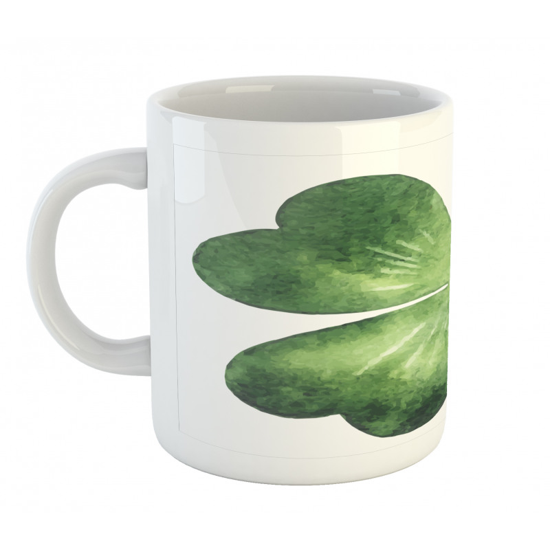 Watercolor Shamrock Leaf Art Mug