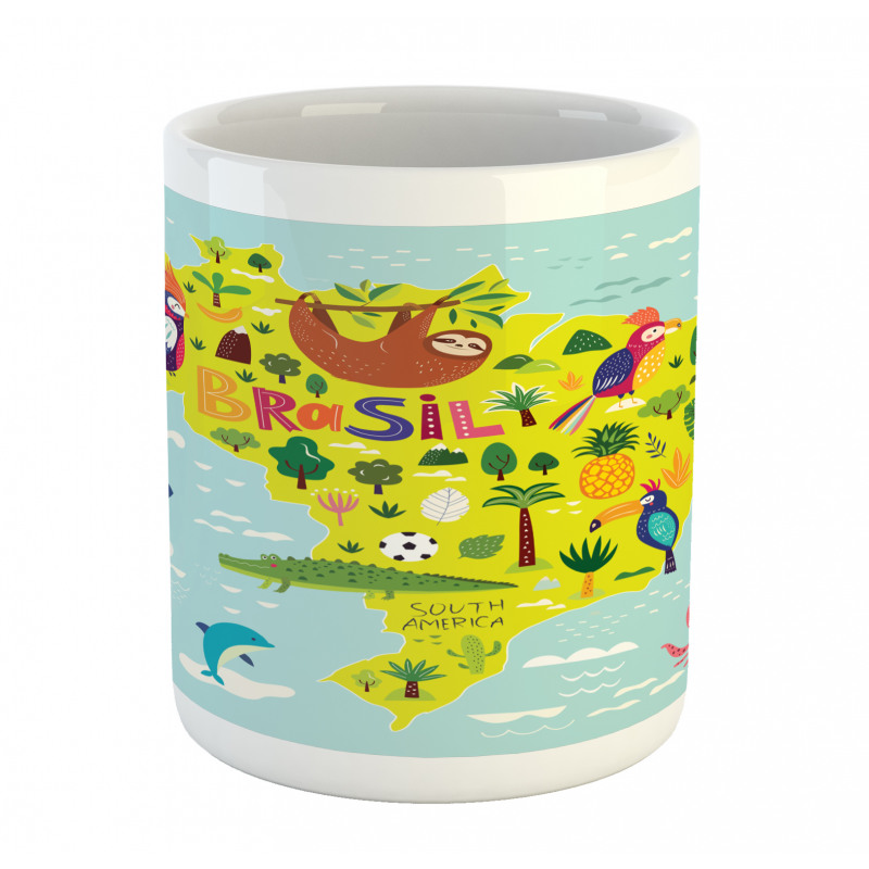 Brasil Map Symbolic Items Mug