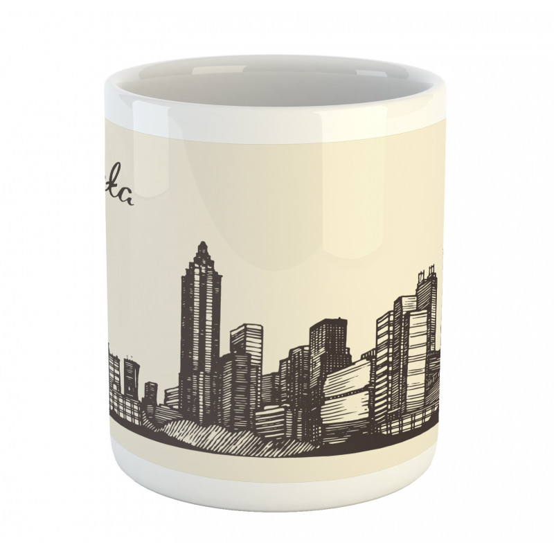 Grunge City Skyline Vintage Mug