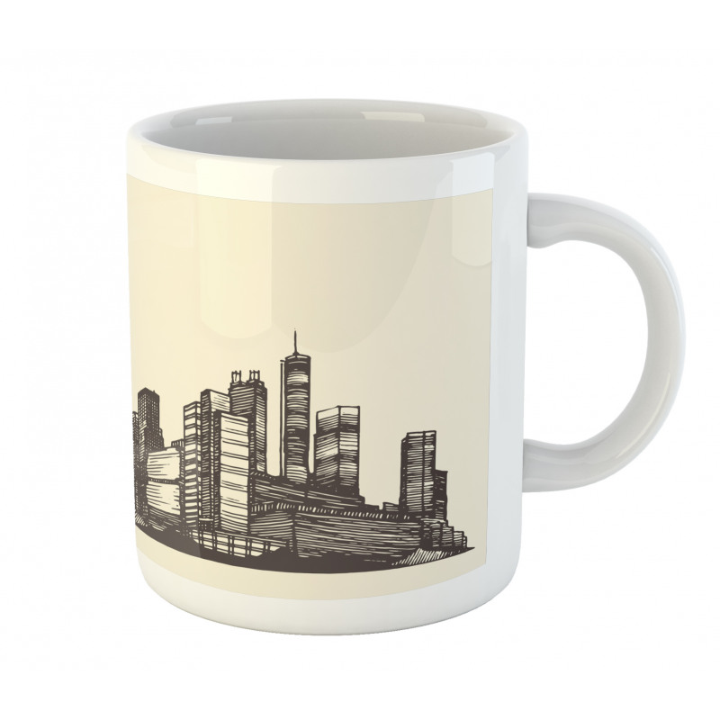 Grunge City Skyline Vintage Mug