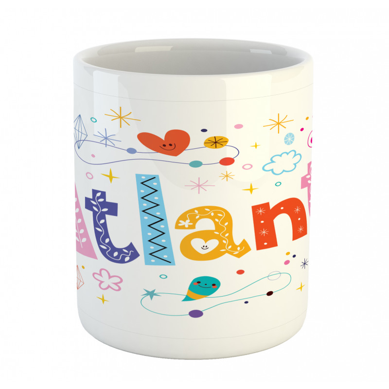 Colorful Smiley Calligraphy Mug